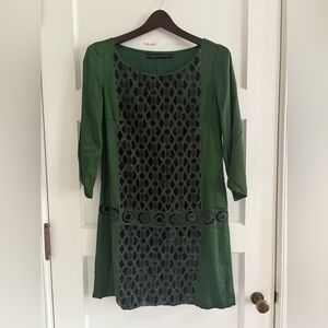 Elegant Green Patterned Dress